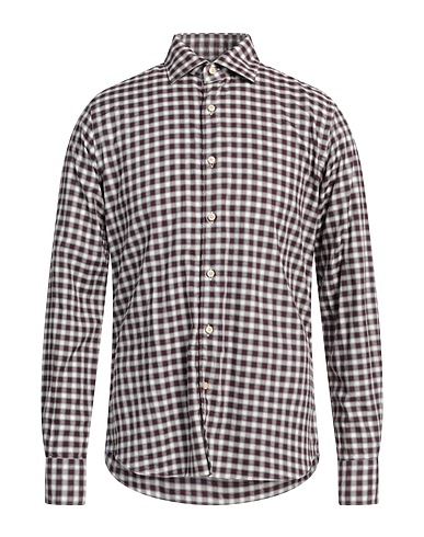 XACUS Checked shirt Plum 100% Cotton