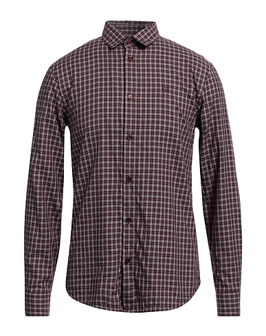 ARMANI EXCHANGE Checked shirt Burgundy 53% Cotton, 47% Lyocell