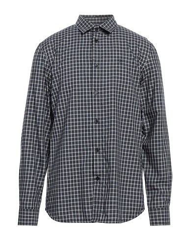 ARMANI EXCHANGE Checked shirt Midnight blue 53% Cotton, 47% Lyocell