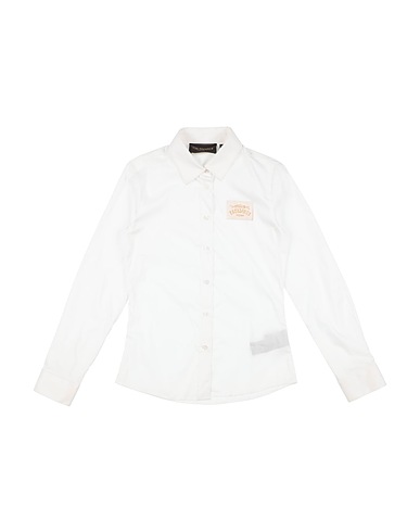 TRUSSARDI JUNIOR Patterned shirts & blouses White 52% Cotton, 45% Nylon, 3% Elastane