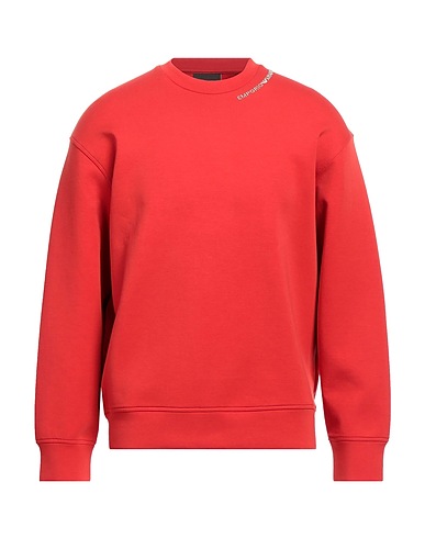 EMPORIO ARMANI Sweatshirt Brick red 76% Cotton, 18% Polyester, 6% Elastane