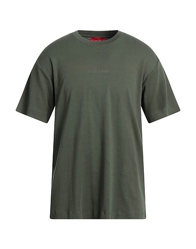 LIU •JO MAN Basic T-Shirt Militärgrün 100% Baumwolle