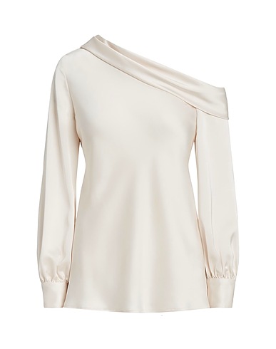 LAUREN RALPH LAUREN トップス SATIN ONE-SHOULDER BLOUSE
 アイボリー リサイクルポリエステル 60% / ポリエステル 40%