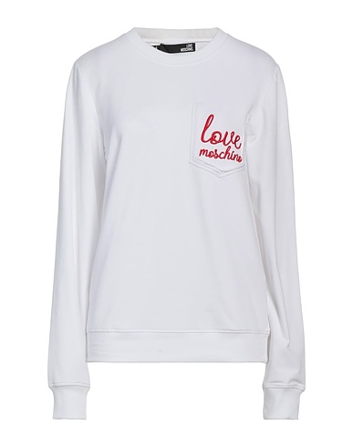 LOVE MOSCHINO Felpa Bianco 95% Cotone, 5% Elastan