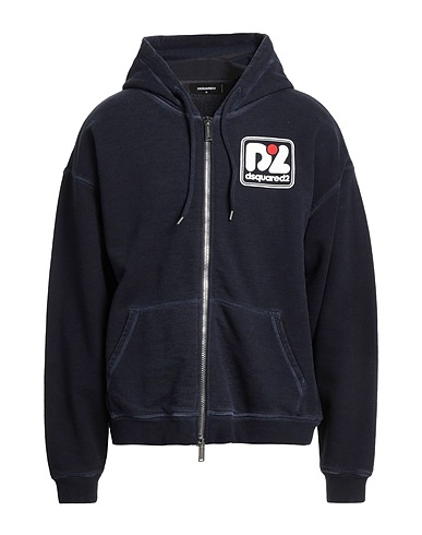 DSQUARED2 Hooded track jacket  Navy blue 100% Cotton