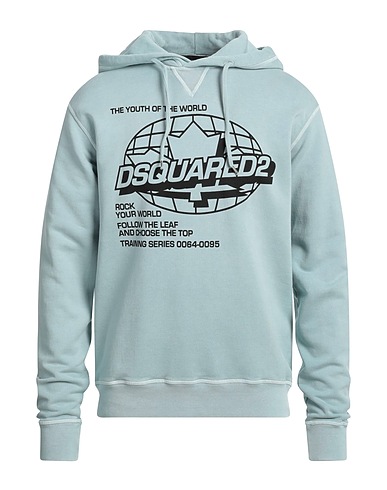 DSQUARED2 Hooded track jacket  Sky blue 100% Cotton