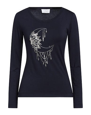 CLIPS MORE T-shirt Blu navy 95% Viscosa, 5% Elastan