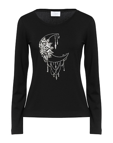 CLIPS MORE T-shirt Nero 95% Viscosa, 5% Elastan