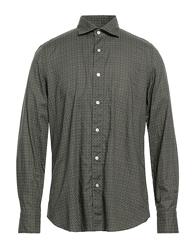 FINAMORE 1925 Patterned shirt Dark green 100% Cotton
