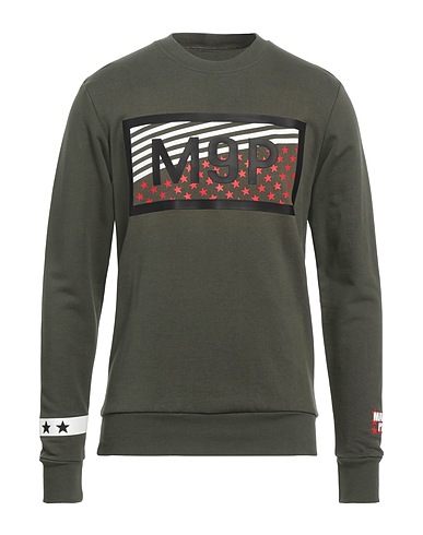 MAISON 9 Paris Sweatshirt Military green 100% Cotton, Elastane