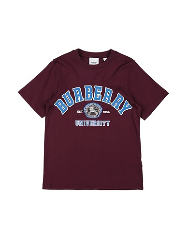 BURBERRY T-shirt Bordeaux 100% Cotone
