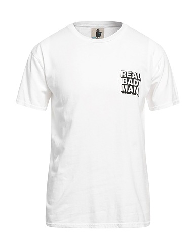 REAL BAD MAN T-shirt Bianco 100% Cotone