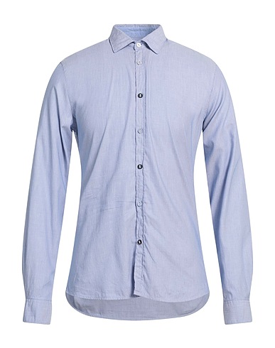 FRED MELLO Εμπριμέ πουκάμισο BLU CHIARO 100% Βαμβάκι