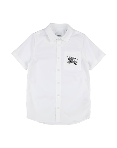 BURBERRY Patterned shirt White 97% Cotton, 3% Elastane
