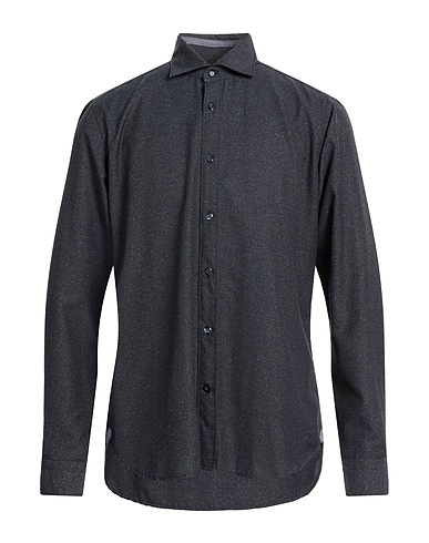 TINTORIA MATTEI 954 Patterned shirt Navy blue 70% Polyester, 30% Cotton