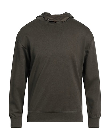 EMPORIO ARMANI Hooded track jacket  Military green 51% Cotton, 49% Modal