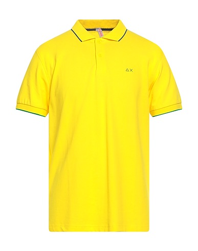 SUN 68 Polo shirt Yellow 95% Cotton, 5% Elastane