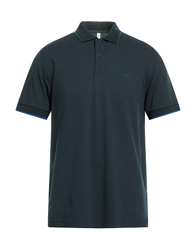 SUN 68 Polo shirt Midnight blue 95% Cotton, 5% Elastane