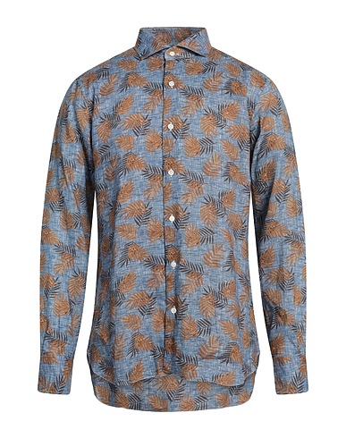 BARBA Napoli Linen shirt Slate blue 100% Linen