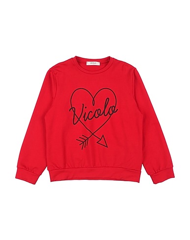 VICOLO Sweatshirt Red 95% Cotton, 5% Elastane