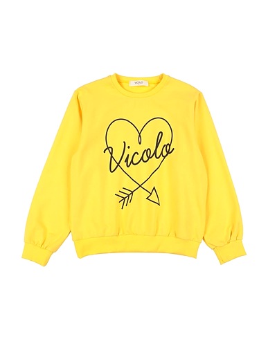 VICOLO Sweatshirt Yellow 95% Cotton, 5% Elastane