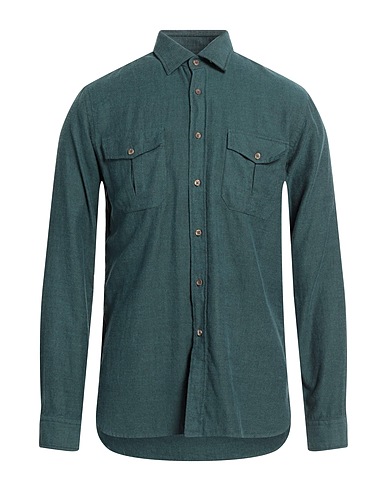 XACUS Patterned shirt Deep teal 100% Cotton