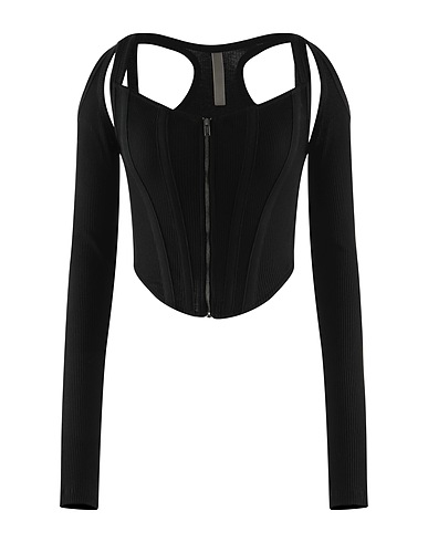 DION LEE Top Noir 98% Coton biologique, 2% Élasthanne