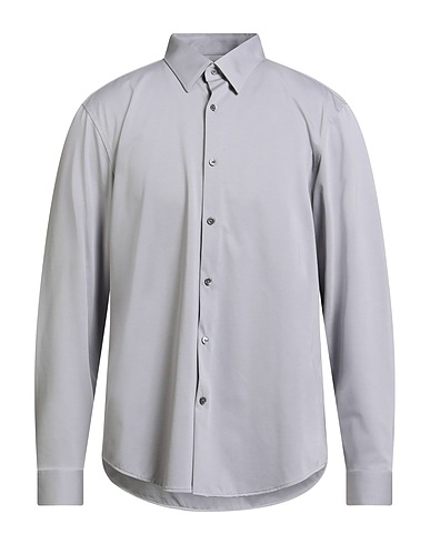 THEORY Solid color shirt Grey 53% Cotton, 47% Polyester