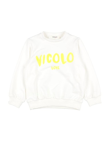 VICOLO Sweatshirt White 95% Cotton, 5% Elastane