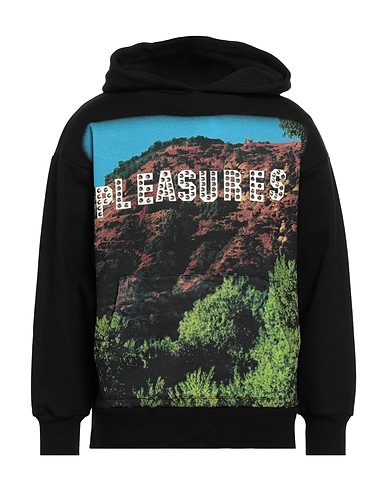 PLEASURES Hooded track jacket  Black 65% Cotton, 35% Polyester