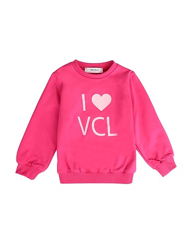 VICOLO Sweatshirt Fuchsia 95% Cotton, 5% Elastane