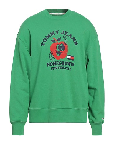 TOMMY JEANS Sweatshirt Grün 89% Baumwolle, 11% Polyester