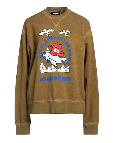 DSQUARED2 Sweatshirt Military green 100% Cotton