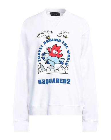 DSQUARED2 Sweatshirt BIANCO 100% Baumwolle
