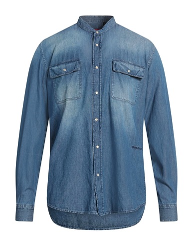 LIU •JO MAN Camicia di jeans Blu 100% Cotone