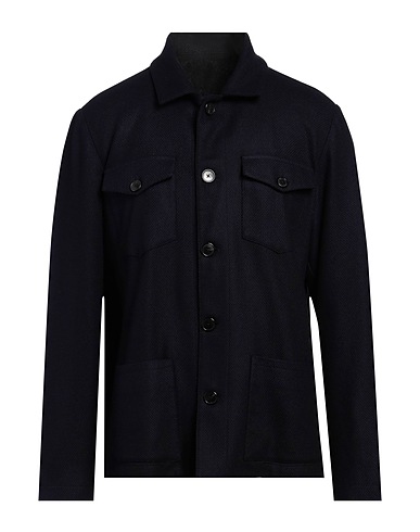 ALTEA Solid colour shirt Midnight blue 67% Wool, 21% Polyamide, 12% Cashmere