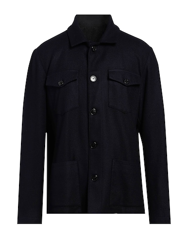 ALTEA Solid color shirt BLU NOTTE 67% Wool, 21% Polyamide, 12% Cashmere