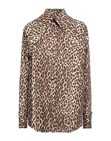 JIL SANDER Patterned shirts & blouses Beige 81% Cotton, 19% Silk