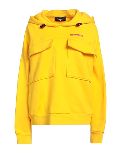 DSQUARED2 Hooded track jacket  Yellow 100% Cotton