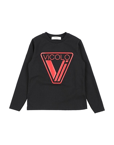 VICOLO T-shirt Nero 90% Cotone, 10% Elastan