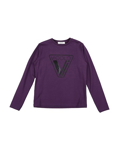 VICOLO T-shirt Plum 90% Cotton, 10% Elastane