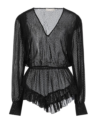 SILVIA ASTORE Top Black 80% Polyester, 20% Metallic fiber