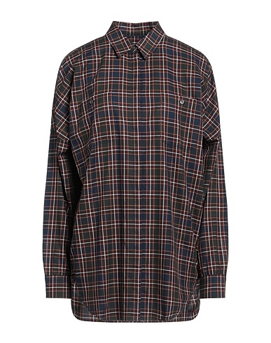 BORSA Checked shirt Burgundy 100% Cotton