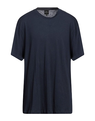 ARMANI EXCHANGE T-shirt Midnight blue 55% Linen, 45% Cotton