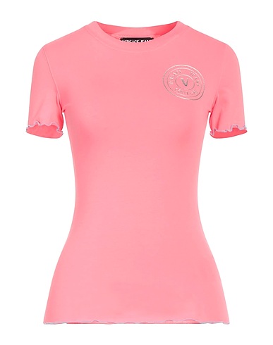 VERSACE JEANS COUTURE T-shirt Pink 95% Cotton, 5% Elastane
