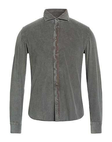 XACUS Solid colour shirt Sage green 100% Cotton