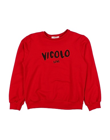 VICOLO Sweatshirt Red 95% Cotton, 5% Elastane