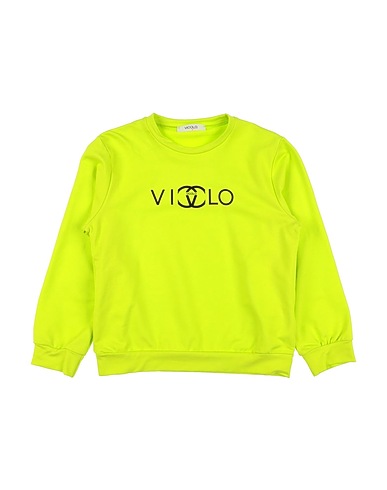 VICOLO Sweatshirt Lime green 95% Cotton, 5% Elastane