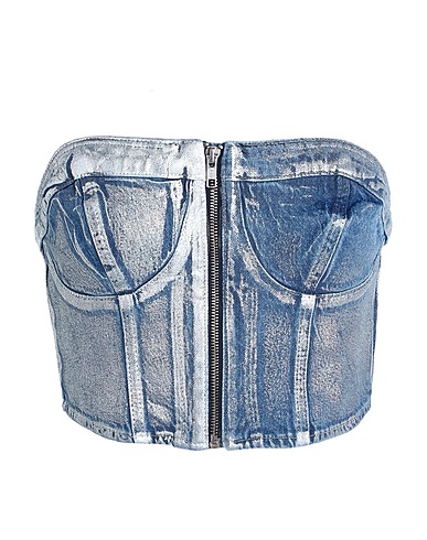 KARL LAGERFELD JEANS Bustier KLJ DENIM BUSTIER
 Blue 99% Organic cotton, 1% Elastane