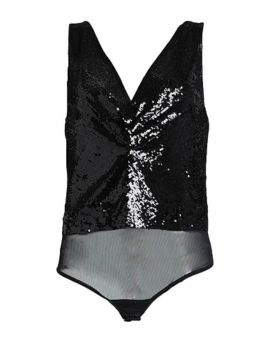ELISABETTA FRANCHI TOPWEAR Black 100% Polyamide, Elastane, Plastic